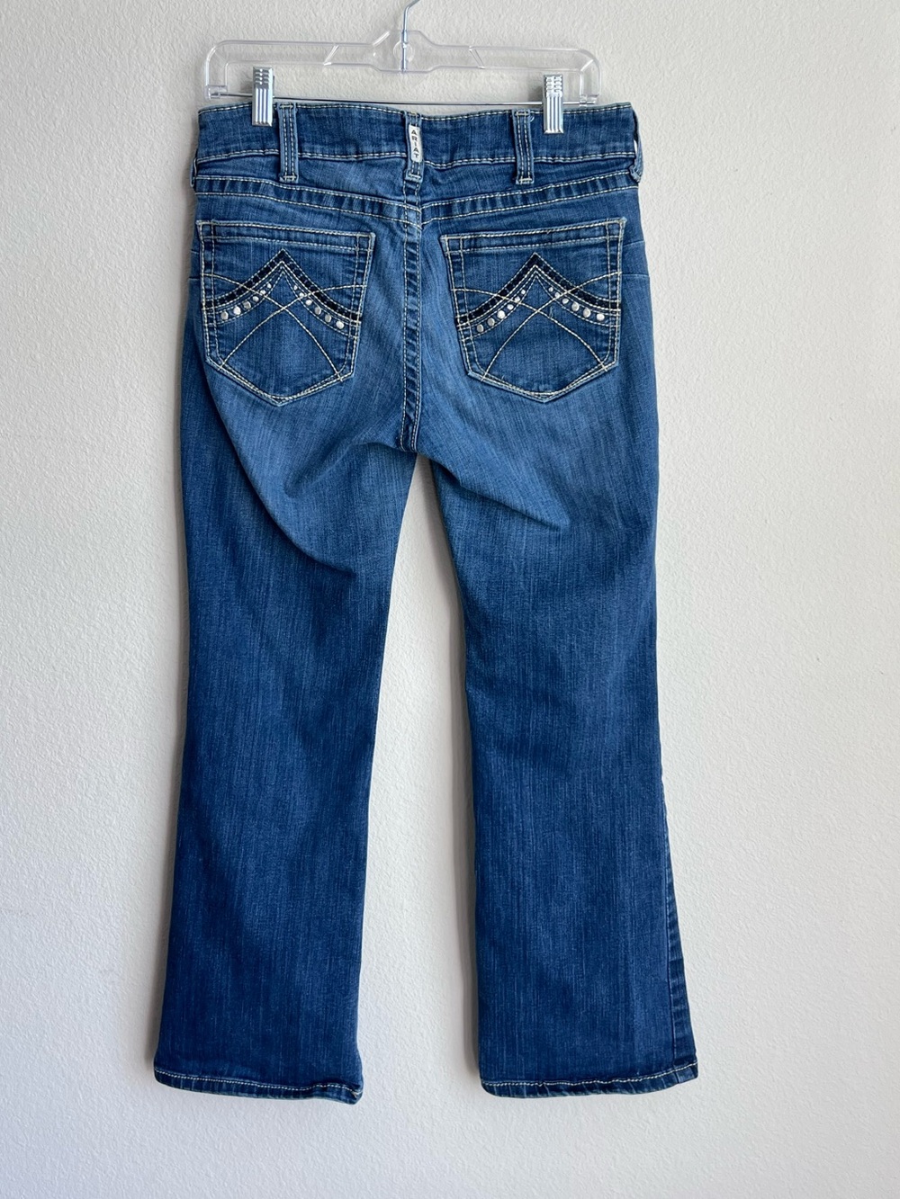 Ariat Women's Mid Rise Boot Cut Jeans with Embellished Back Pockets Size 30S